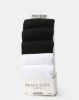 Brave Soul Zoe 5 PK Plain Socks Black/White Photo