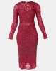 AX Paris Lace Front Midi Dress Plum Photo