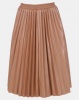 Utopia Pleated PU Skirt Tan Photo