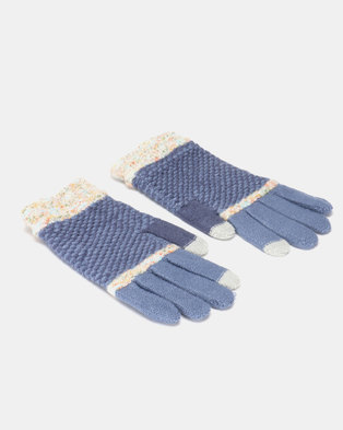 Photo of Utopia Stripe Gloves Blue/Grey