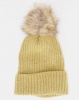 You I You & I Faux Fur Pom Pom Beanie Mustard Photo