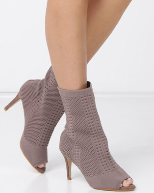 Photo of Urban Zone Sock Knit Boots Taupe