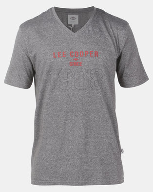 Photo of Lee Cooper M Ethan Logo T-Shirt Charcoal Grindle