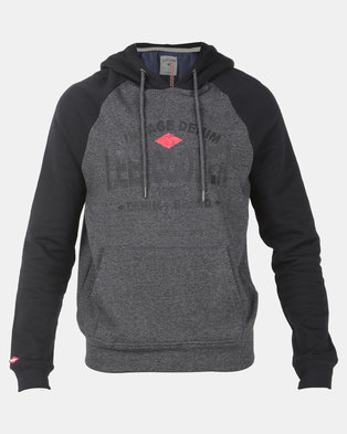 Photo of Lee Cooper M Bo Colour Black Hooded Sweat Top Charcoal Grindle