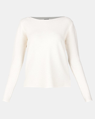 Photo of G Couture Wavy Pattern Fitted Knitwear Cream
