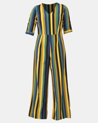 Photo of Utopia Striped Jumpsuit Green/Navy