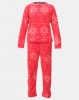 Brave Soul Fairisle Fluffy Jog and Sweatshirt PJ Set Red Photo
