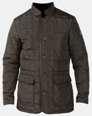 Photo of Jonathan D Copper Quilted Padded Jacket Dark Olive