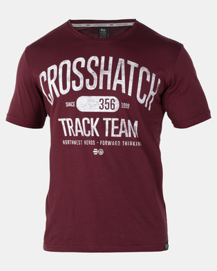 Photo of Crosshatch Crossgrove Track Team T-Shirt Deep Red
