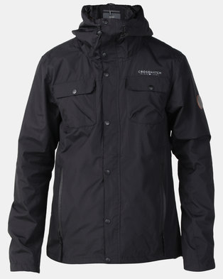 Photo of Crosshatch Rainout Waterproof Hooded Jacket Black