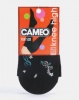 Cameo Fun Sox Flower Knee Highs Silver Flower Black Photo