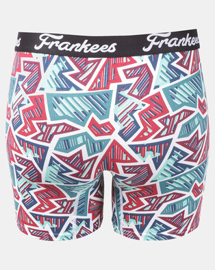 Photo of Frankees Fuzzle Printed Long Leg Trunks Red/Blue