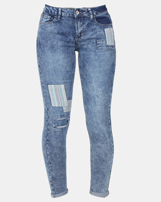 Photo of Legit Patch Skinny Jeans Blue