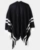 Joy Collectables Stripe Border Poncho Grey/Black Photo