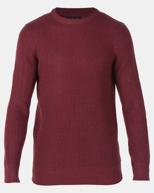 Photo of New Look Stitch Knitted Jumper Burgundy