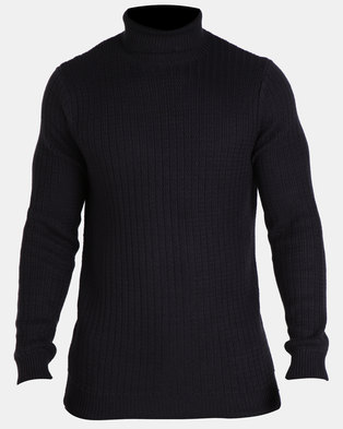 Photo of New Look Racking Stitch Roll Neck Jumper Navy