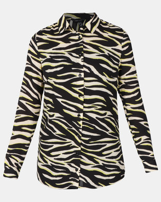 Photo of New Look Black Neon Zebra Print Longline Shirt