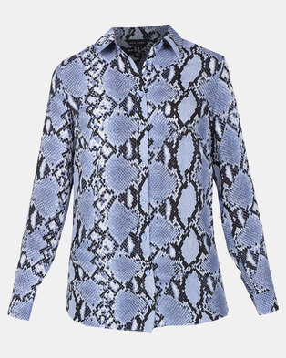 Photo of New Look Candice Shirt Blue Snake Print