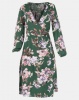 Brave Soul Long Sleeve Dress Green Floral Print Photo