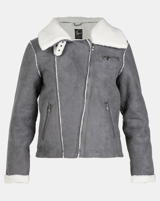 Photo of All About Eve Navigator Shearling Jacket Charcoal