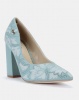 PLUM Block Heel Court Shoes Mint Green Photo