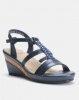 Bata Comfit Wedge Sandal Navy Photo