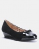 Bata Comfit Toe Cap Wedge Black Photo