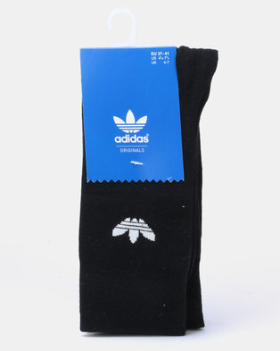 Photo of adidas Originals Mens Thin Trefoil Crew Socks Black