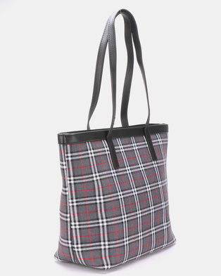 Photo of Blackcherry Bag Check Shopper Bag Grey/Black