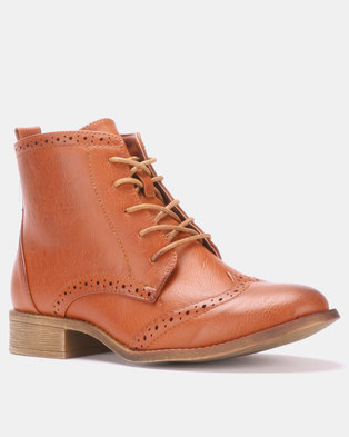 Photo of AWOL Lace Up Ankle Boots Tan