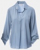Contempo Viscose Top with Shoulder Trim Blue Photo