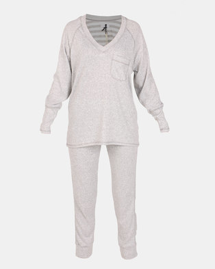 Photo of Lila Rose Knitted Tracksuit Set GreyMilk
