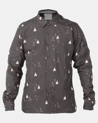 Photo of Chester St Camper Long Sleeve Shirt Charcoal