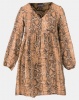 Utopia Snake Print Georgette Tunic Dress Tan Photo