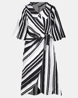 Photo of Closet London Wrap Stripe Dress Multi
