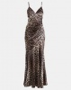 City Goddess London Satin Strappy Leopard Animal Print Maxi Photo