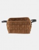 Present Time Storage Bag Felt Square Basket Dark Brown Photo