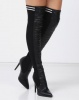 EGO Addicted Stilleto Long Boots Black Photo