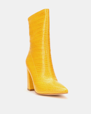 Photo of EGO Laura Block Clean Boots Yellow Croc