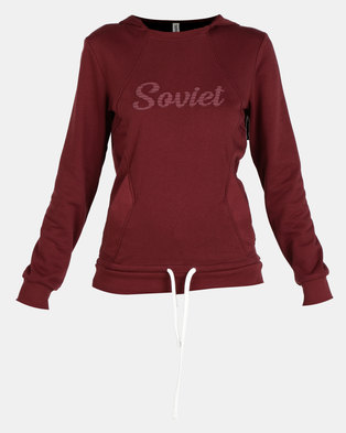 Photo of Soviet Moraine Pull Over Hooded Sweat Top Burgundy