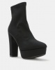 Public Desire Tailor Heeled Stretch Ankle Boots Black Photo