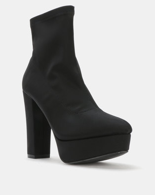 Photo of Public Desire Tailor Heeled Stretch Ankle Boots Black