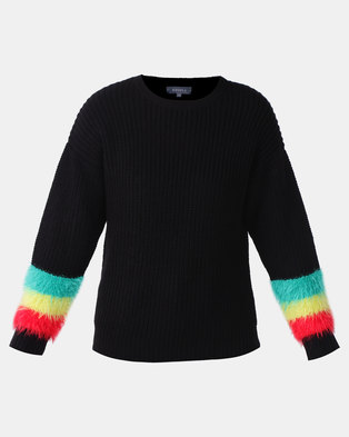 Photo of Utopia Jumper With Fluffy Trim Black