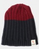 Soviet Alaska Two Tone Narrow Beanie Navy/Burgundy Photo