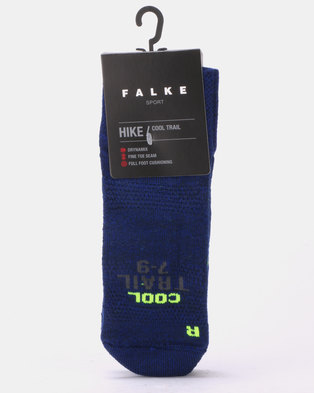 Photo of Falke Performance Falke Cool Trail Anklet Unisex Royal Blue & Neon Lime