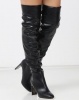 London Hub Fashion Razor Heel Shuffle Boots Black Photo