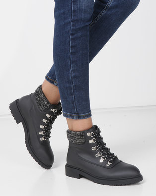 Photo of Madison Jagger Lace Up Ankle Boots Black