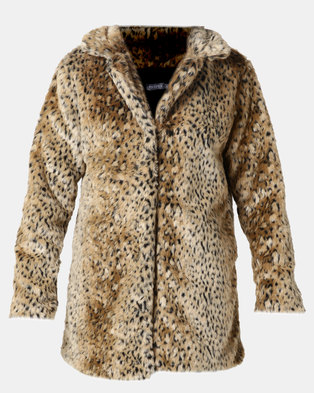 Photo of Utopia Animal Faux Fur Coat Multi