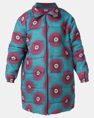 Photo of Black Buttons Zintle Puffer Jacket Teal