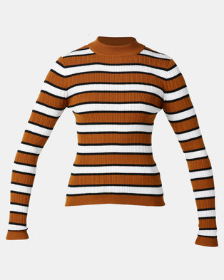 Photo of Legit Turtleneck Fitted Stripe Sweater Multi